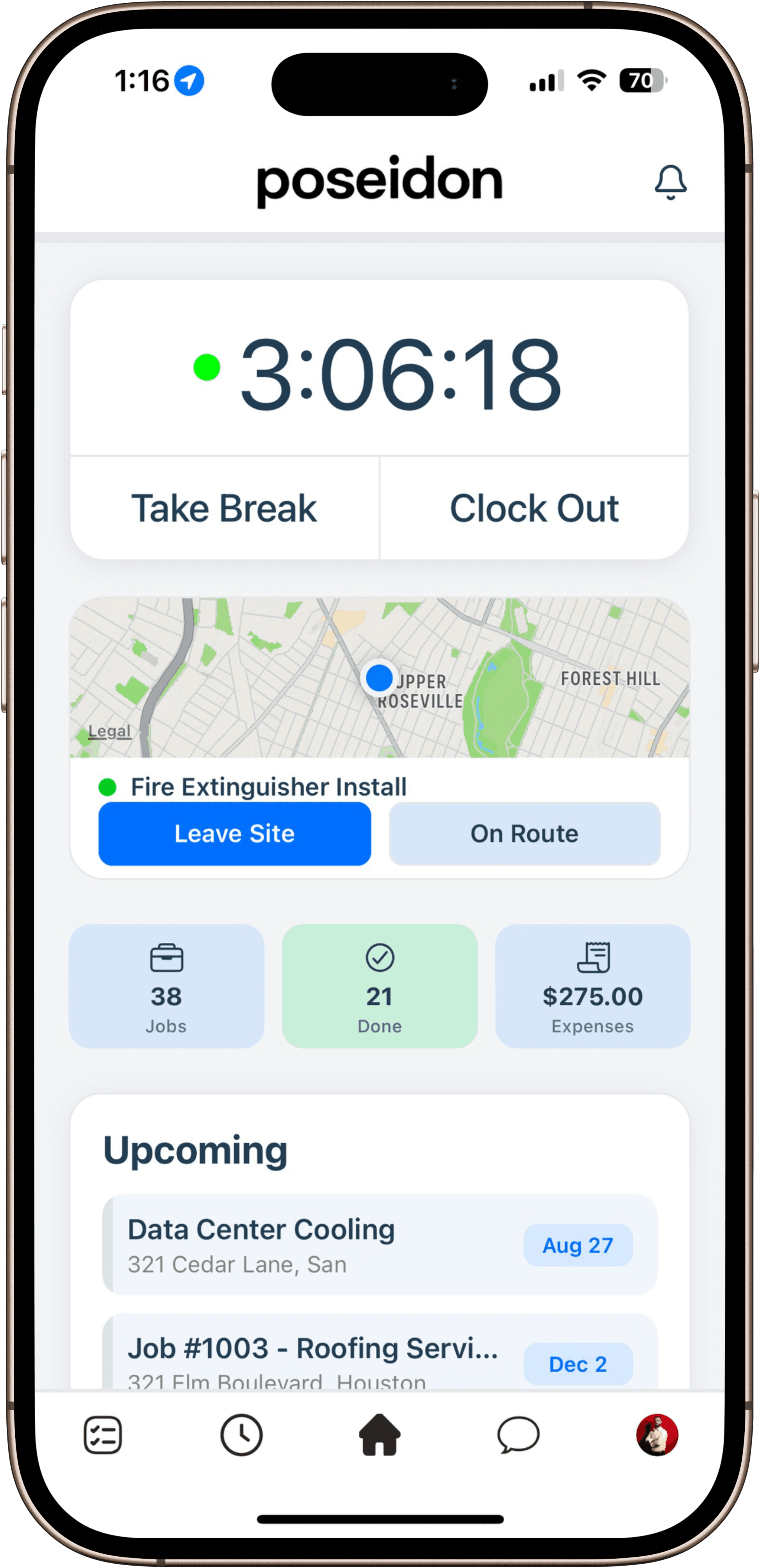 Poseidon mobile field app screen